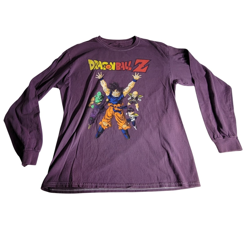 Dragon Ball Z Goku Z Fighters Purple Long Sleeve Graphic Tee Shirt Mens L